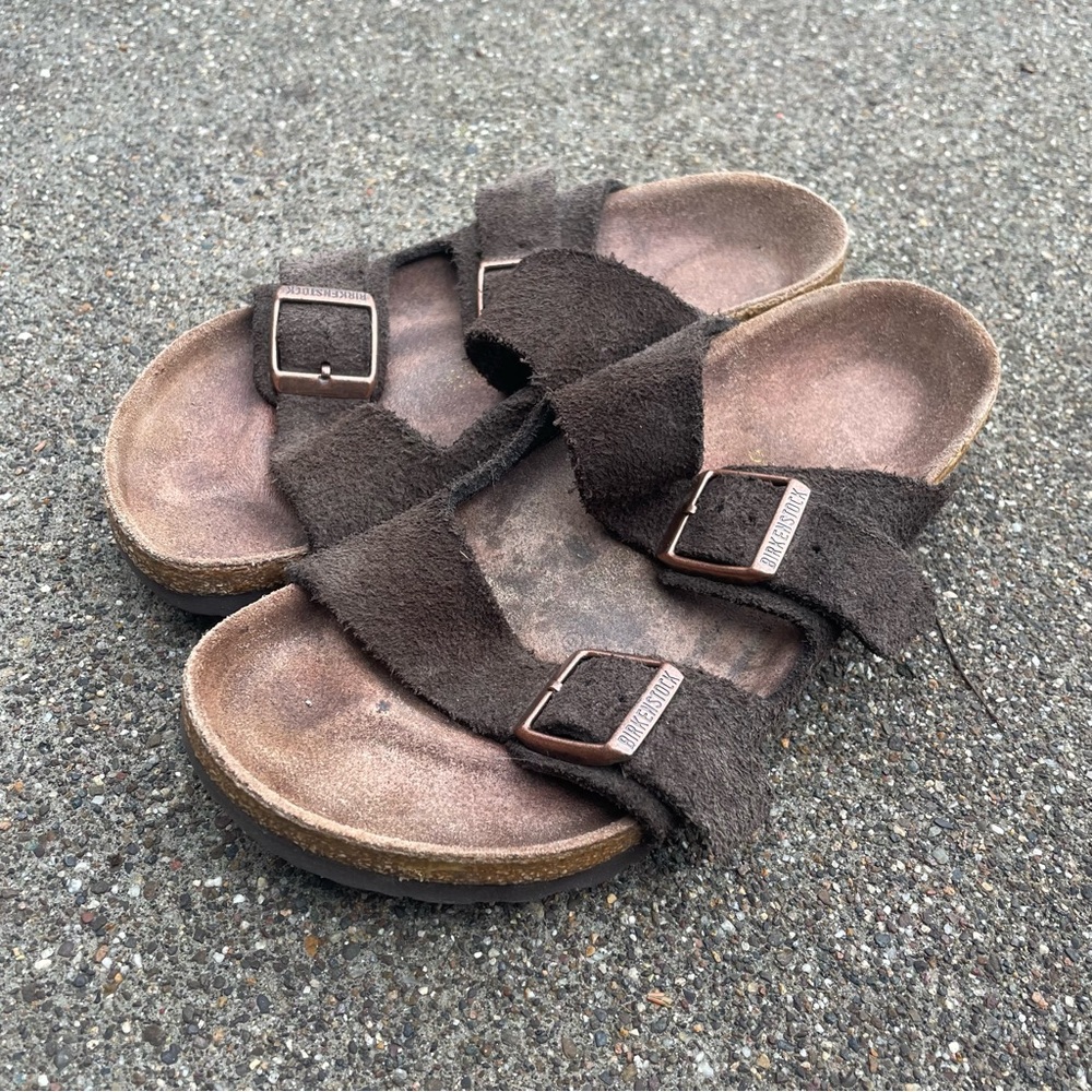Birkenstock Womens 36 Arizona Mocha Suede Leather Sandals Shoes US 5